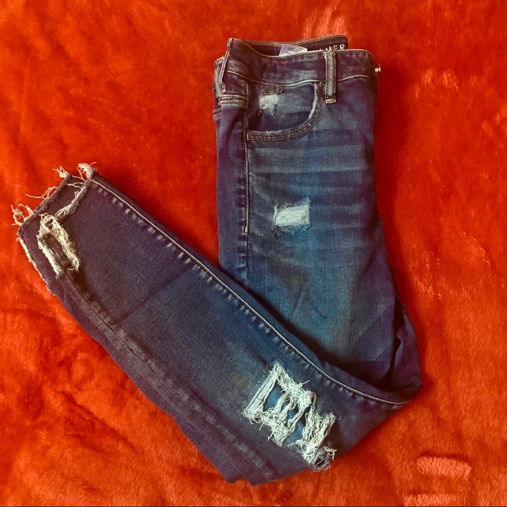 EUC American Eagle ripped super high rise jeggings